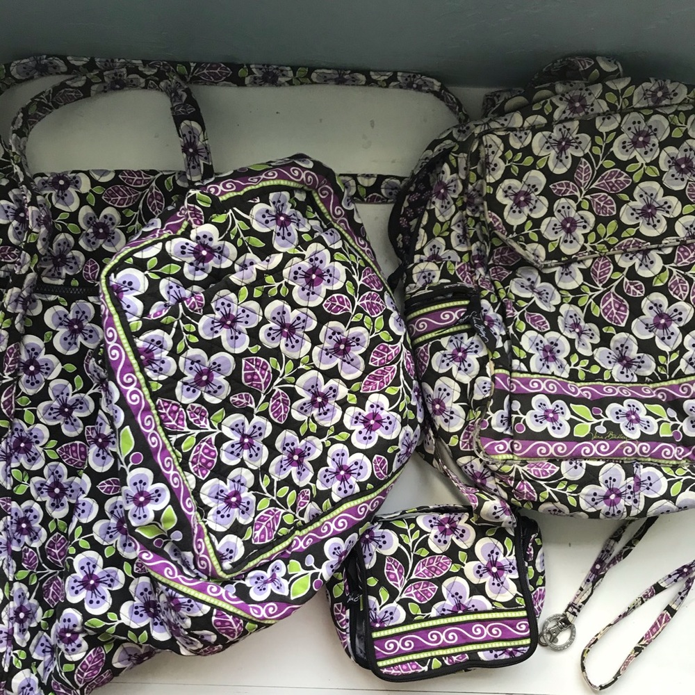 Vera Bradley Plum Petals Travel Set